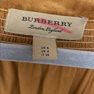 Caramel colored silk short sleeve Burberry dress